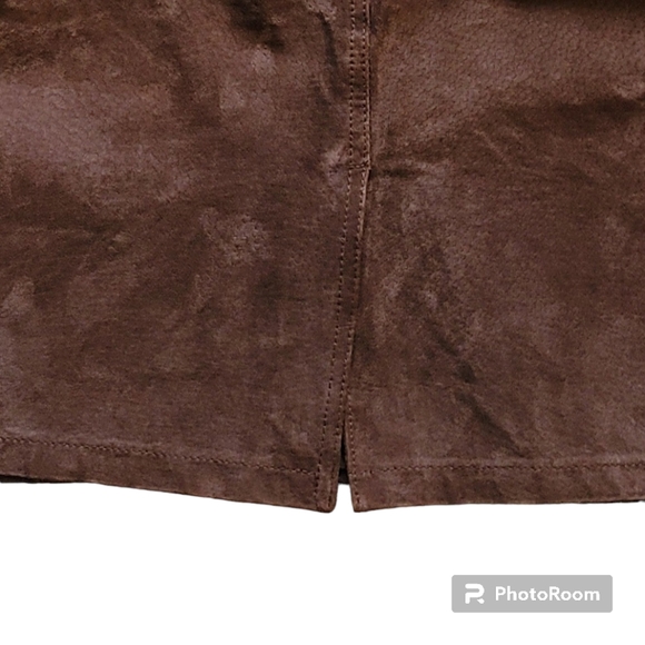 Vintage 90s Suede Miniskirt size 16 Petite - Picture 7 of 9